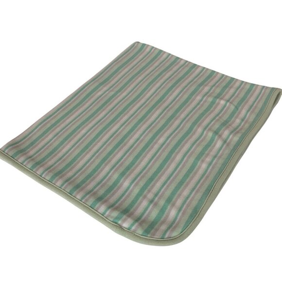 Gymboree Knit Baby Blanket Reversible Mint Green Stripe Polar Bear Trees 2017 - Picture 1 of 7